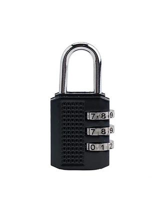 Навесной кодовый замок 27 мм, 3 цифры, цинковый сплав, черный