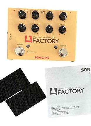 Преамп для акустической гитары sonicake factory acoustic guitar preamp с реверберацией и xlr di арт.67 тм amazon