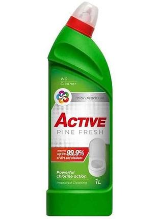 Гель для миття унітазу 1л з хлором pine fresh тм active