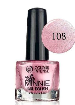 Лак для ногтей 5мл мini 108 перламутр роза тм colour intense