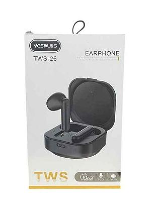 Навушники бездротові вкладиші білі bluetooth tws-26 тм yesplus