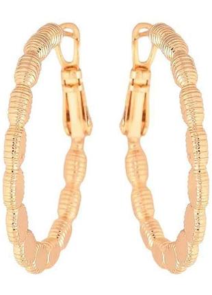 Серьги кольца ml 18k (конго) декоративный узор ø3см (325494) тм xuping