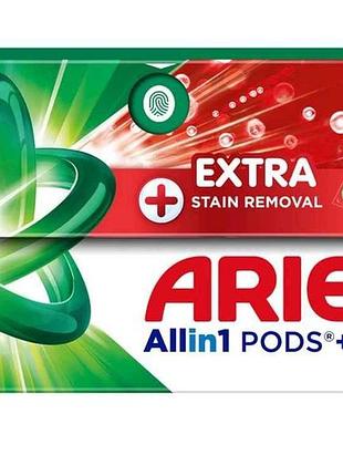 Капсули для прання 19шт pods all-in-1 extra stain removal екстрасила виведення плям тм ariel