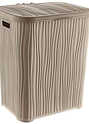 Кошик для білизни 48л лате wavy хвиля (x-21 (sand beige)) ozer-l-037 тм ozer