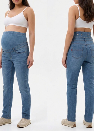 ​👖 стильные джинсы для беременных с эластичным трикотажным поясом от vilagio maternity