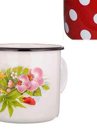 Кружка ем. без кришки 1,0л/2 червоний горох (i0107/2) тм idilia