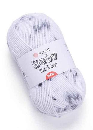 Пряжа baby color білий 100% акрил 150м 50г 5шт/уп 205 тм yarnart