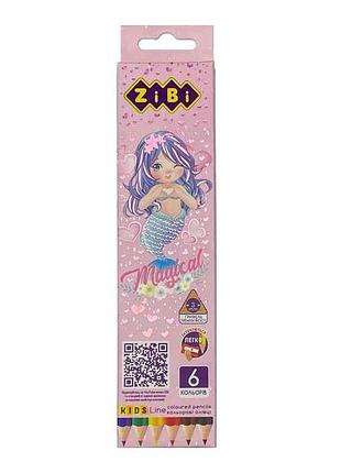 Карандаши цветные 6кол. , магія, kids line тм zibi