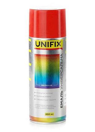 Фарба аерозольна 400мл червоний акрилова універсальна ral 3020 тм unifix
