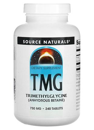Триметилглицин (тмг), tmg, source naturals, 750 мг, 240 таблеток