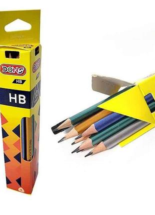 Олівці чорнографітні hb, трикутні, арт.7012, 81-1 тм dons