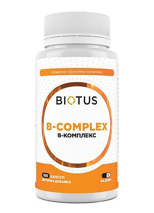B-комплекс, b-complex, biotus, 100 капсул