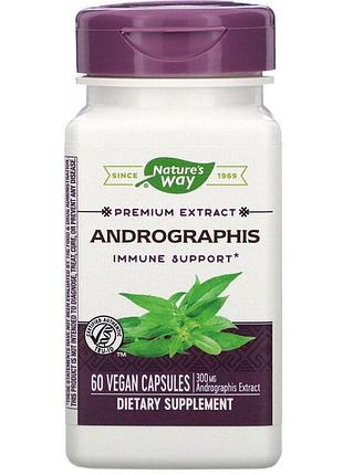 Андрографис, andrographis, nature's way, 300 мг, 60 веганских капсул