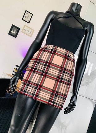 Мини-юбка shein в клетку, размер uk 8