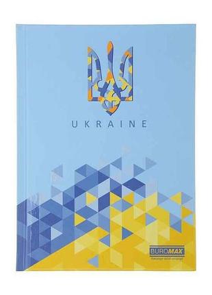 Блокнот а5 96арк. ukraine кл. тв. обкл., глянцев. лам. голубой тм buromax