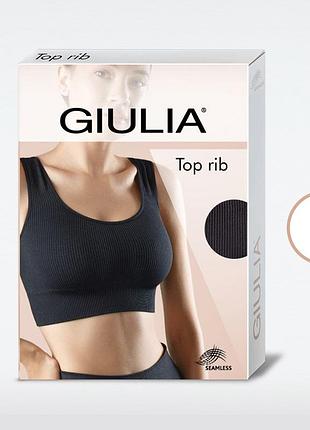 Бесшовный топ из микрофибры в рубчик giulia top rib white, l/xl