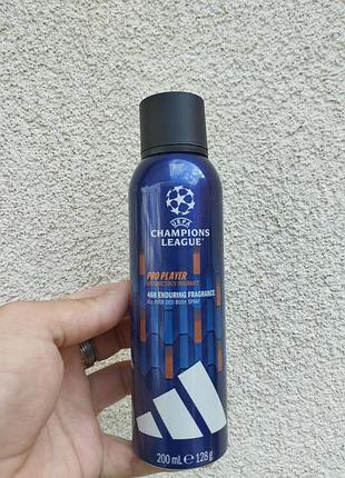 Чоловічий дезодорант adidas uefa champions league pro player 200 мл | захист 48 годин