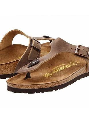 Шкіряні ортопедичні сланці birkenstock gizeh oiled leather оригінал. унісекс