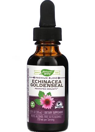 Эхинацея и гидрастис, echinacea goldenseal, nature's way, без спирта, 30 мл