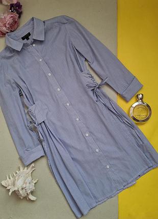 Короткое платье-рубашка со шнуровкой р.м,topshop
