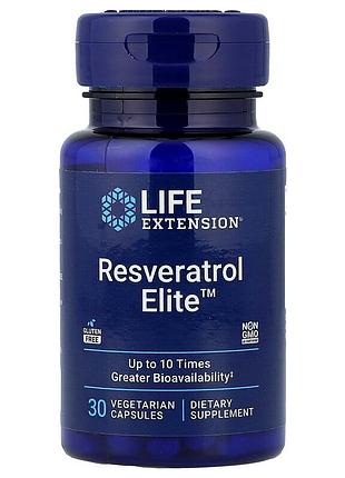 Ресвератрол, resveratrol elite, life extension, 30 вегетарианских капсул