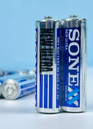 Батарейка солева sonex 1.5v aa r6p пальчикова (2шт/60шт/1200шт) 54076
