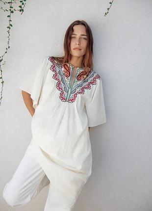 Платье миди с вышивкой zw collection