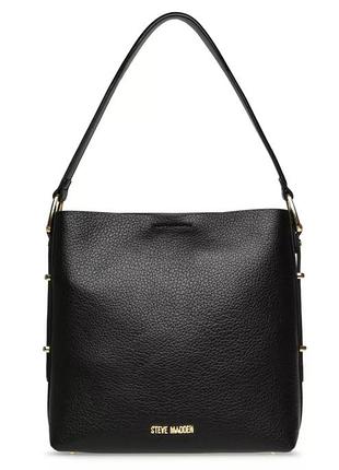 Сумка steve madden чорна з фактурної еко-шкіри