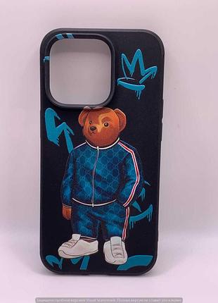 Чохол bears & kaws matt case (nprint) iphone 14 pro (bear gucci 1) 40091 40091*