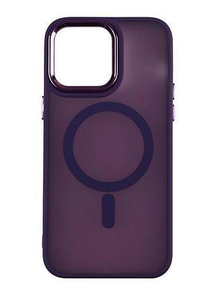 Чехол pc color chrome с magsafe apple iphone 13 pro max dark purple