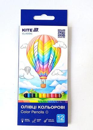 Карандаши цветные kite classic k-051, 12 шт.