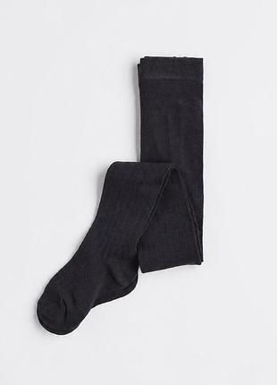 Колготки хлопковые однотонные для девочки h&m 0665542038 134-140 см (8-10 years) серый
