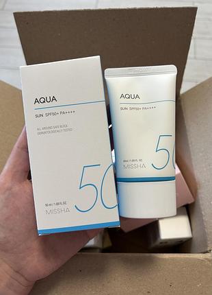 Сонцезахисний крем-гель missha - all-around safe block aqua sun spf50+/pa++++