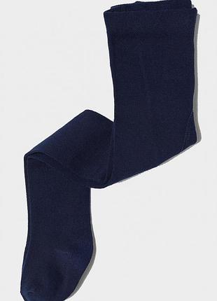 Колготки хлопковые однотонные для девочки h&m 0493103005_0738859 050-56 см (0-2 months) темно-синий