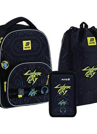 Набір kite рюкзак + пенал + сумка для взуття set_k25-556m-2 cyber