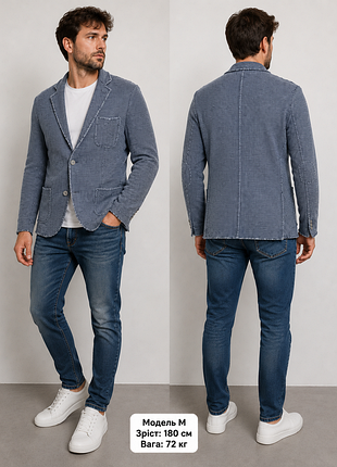 Трикотажный пиджак f.k made in italy xl блейзер кардиган casual