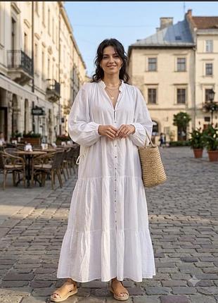 Розкішна білосніжна котонова сукня великого розміру h&m