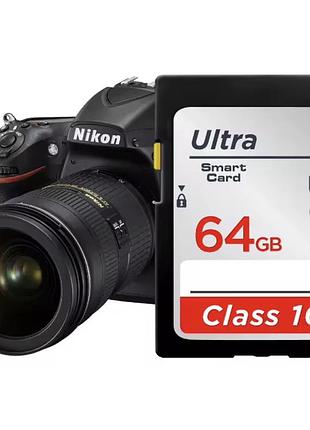Карта памяти sd card microdrive 64 gb pro plus class 10, для камеры, пк 64