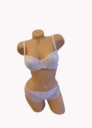 Комплект бюстгальтер балконет и трусики американо felena 256 розовый 85c/xxl