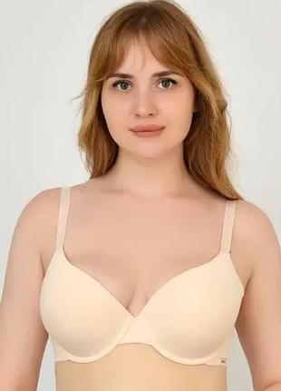 Бюстгальтер на тонкому поролоні без push up 9402 balaloum 85d, світло-бежевий