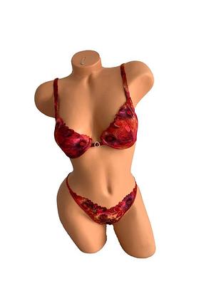 Комплет бюстгальтер + стринги алюр 783 червоний 80c/xl