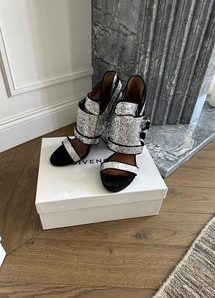 Босоніжки givenchy silver glitter