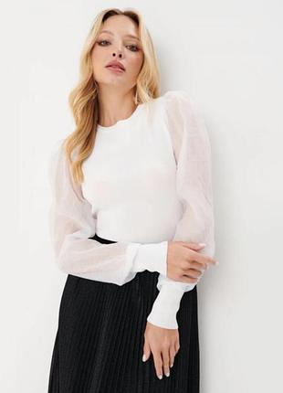 Топ з прозорими рукавами zara s
