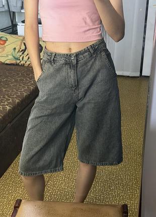 Графітові джинсові шорти баггі