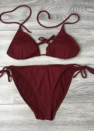 Роздільний бордовий купальник primark