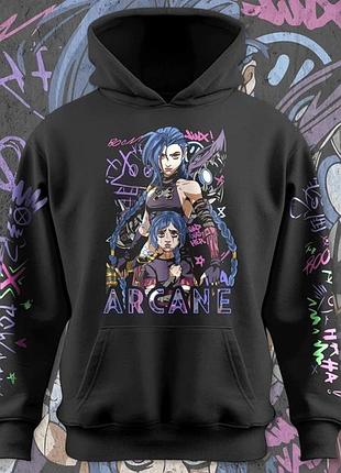 Худи мужское с принтом arcane jinx размер 48 anime1138