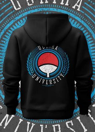 Худи мужское с принтом наруто uchiha univesity blue размер 48 anime1183