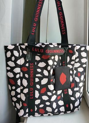Большая сумка-тоут lulu guinness flurry tote bag (также известная как flurry of kisses),