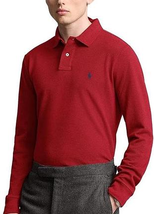 Чоловіча сорочка-поло з довгими рукавами polo ralph lauren classic fit mesh rl  червона м