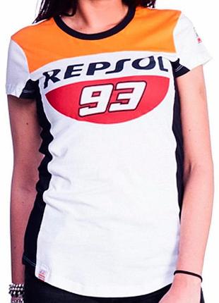 Бавовняна трикотажна футболка у спортивному стилі marquez repsol #4652